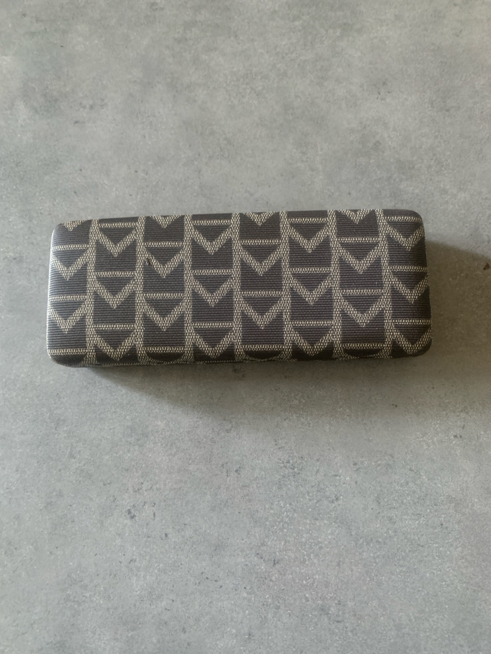 Michael Kors Slim Monogram Pattern Brown Eyeglass Case
